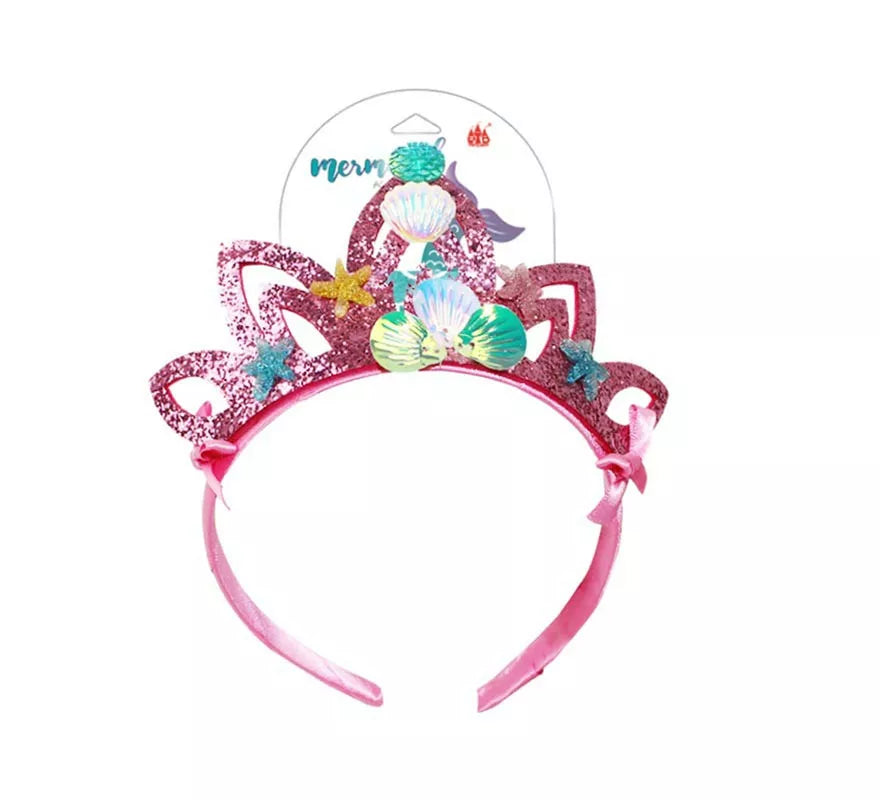Translation missing: es.Diadema de Princesa Sirena rosa y azul