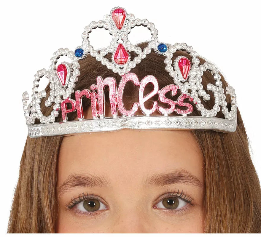 Translation missing: es.Diadema de Princess plateada y rosa