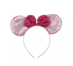 Diadema de Ratoncita rosa con lentejuelas
