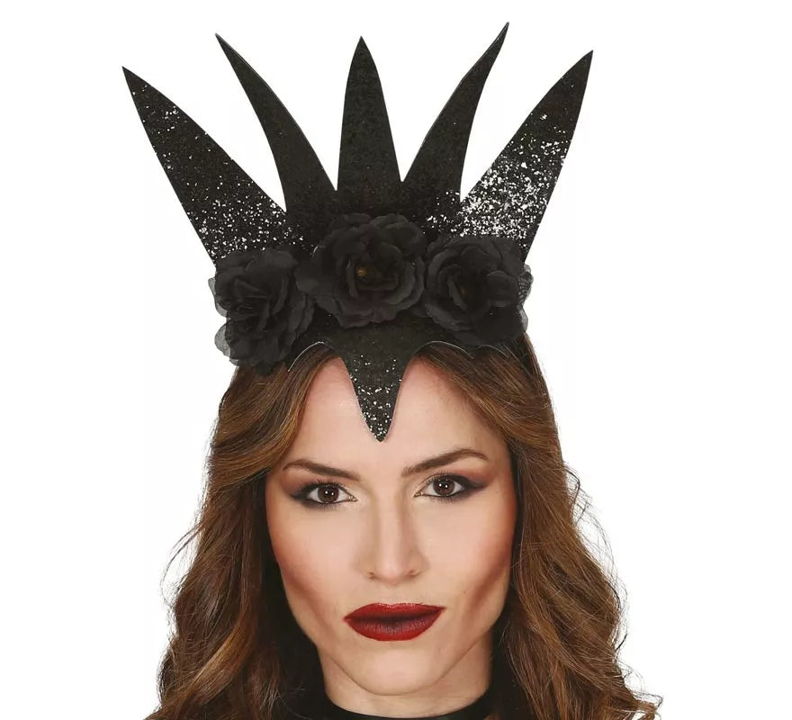 Translation missing: es.Diadema de Reina con Flores Negras