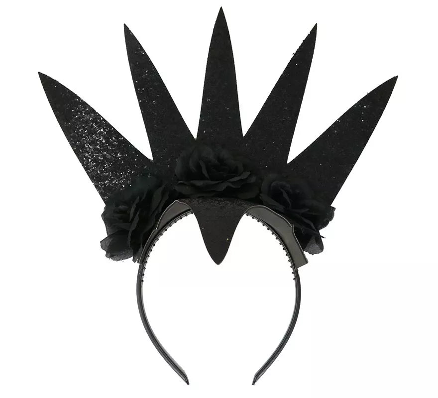 Translation missing: es.Diadema de Reina con Flores Negras