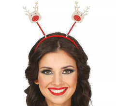 Diadema de Renos dorado y rojo