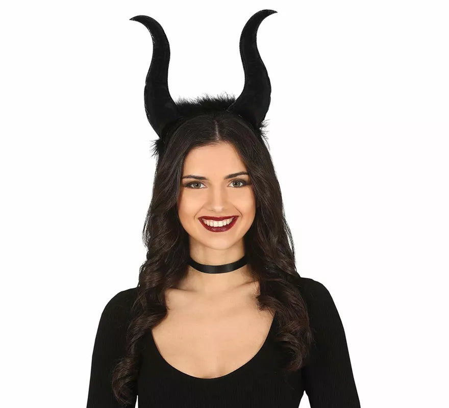 Translation missing: es.Diadema Demonio Negra con Cuernos Altos
