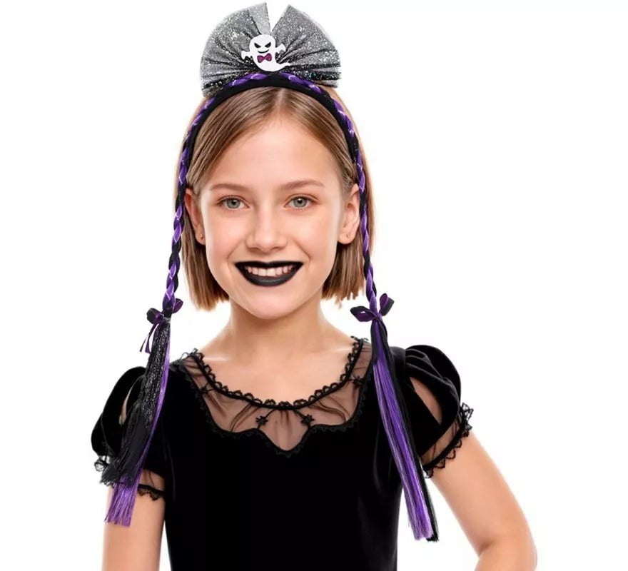 Translation missing: es.Diadema Fantasma con Dos Trenzas Infantil