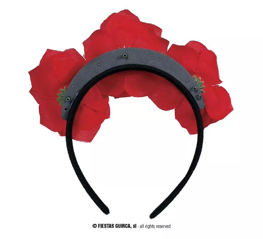Translation missing: es.Diadema de Flores rojas con Calaveras