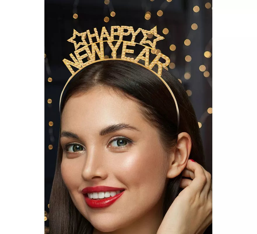 Translation missing: es.Diadema Happy New Year dorada
