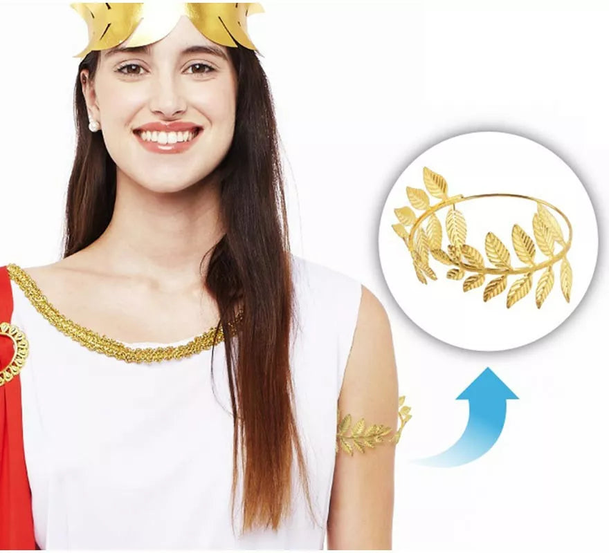 Translation missing: es.Diadema Laurel Romano dorada de metal adulto