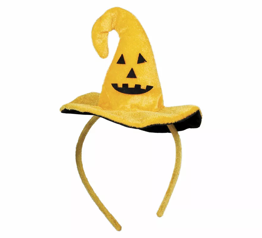 Translation missing: es.Diadema Mini Sombrero de Bruja con Calabaza Sonriente