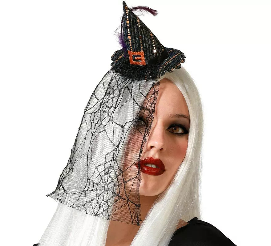 Translation missing: es.Diadema Mini Sombrero de Bruja Negro