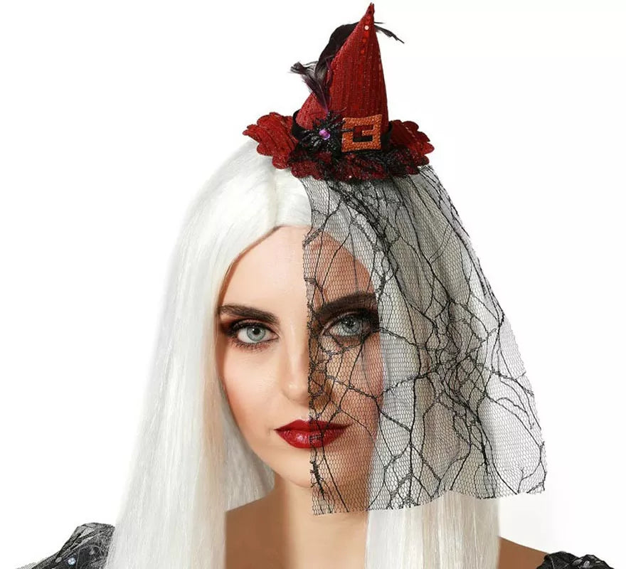 Translation missing: es.Diadema Mini Sombrero de Bruja Rojo