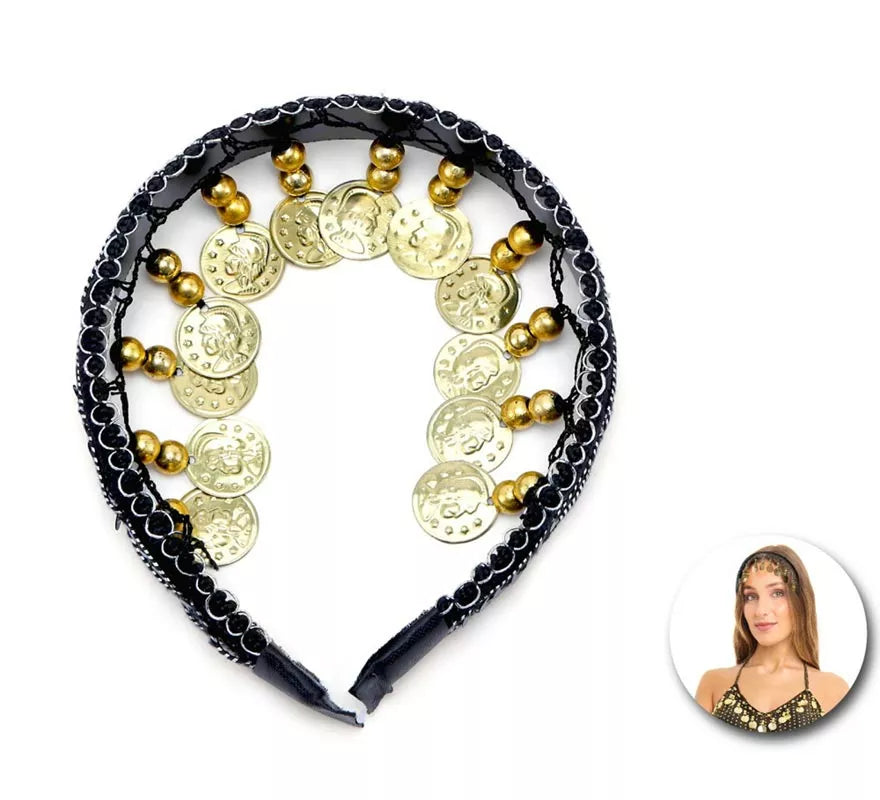 Translation missing: es.Diadema negra con monedas colgantes
