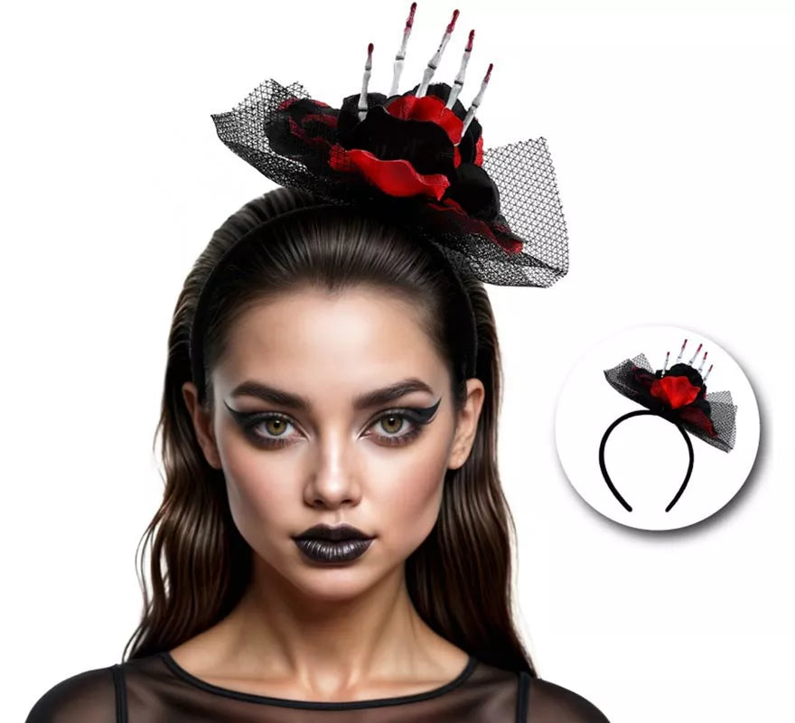 Translation missing: es.Diadema Rosa con Mano Esqueleto