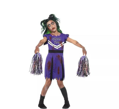 Disfraz Animadora Morada Zombie para niña