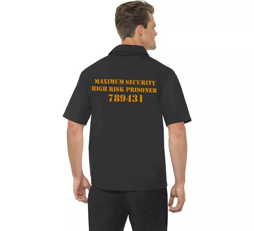 Translation missing: es.Disfraz Camisa Negra de Presidiario para Hombre
