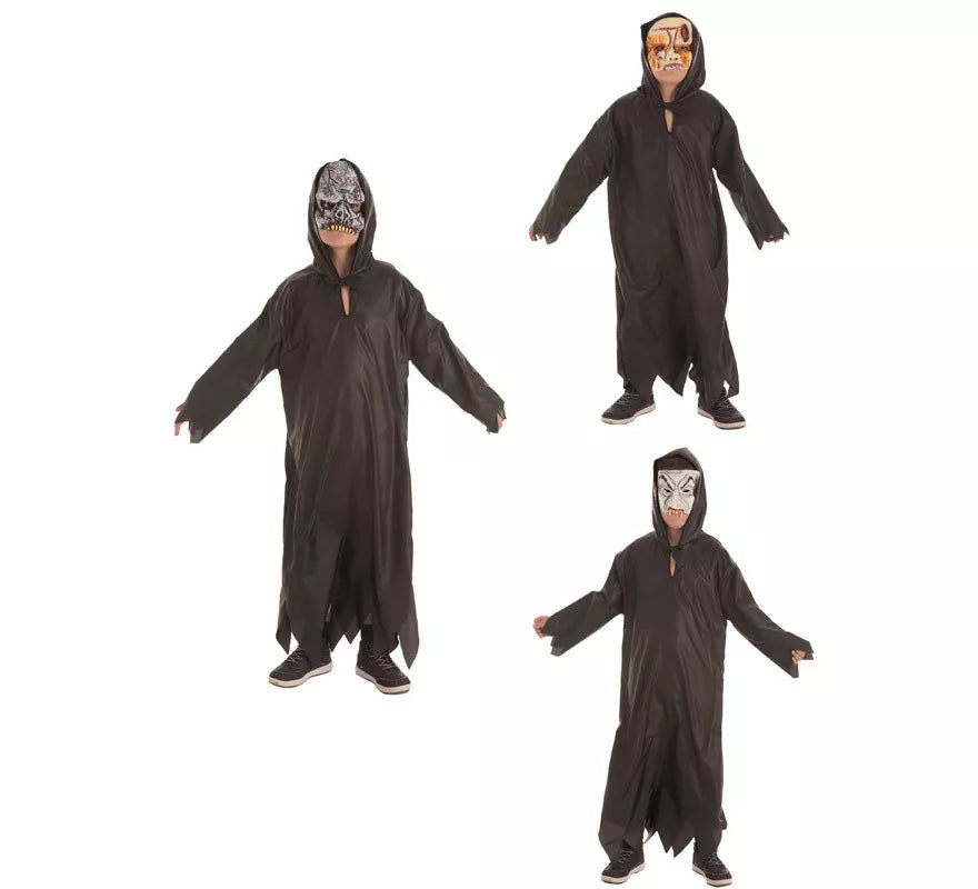 Translation missing: es.Disfraz con Túnica y Máscara de terror en 3 Modelos surtidos para niños