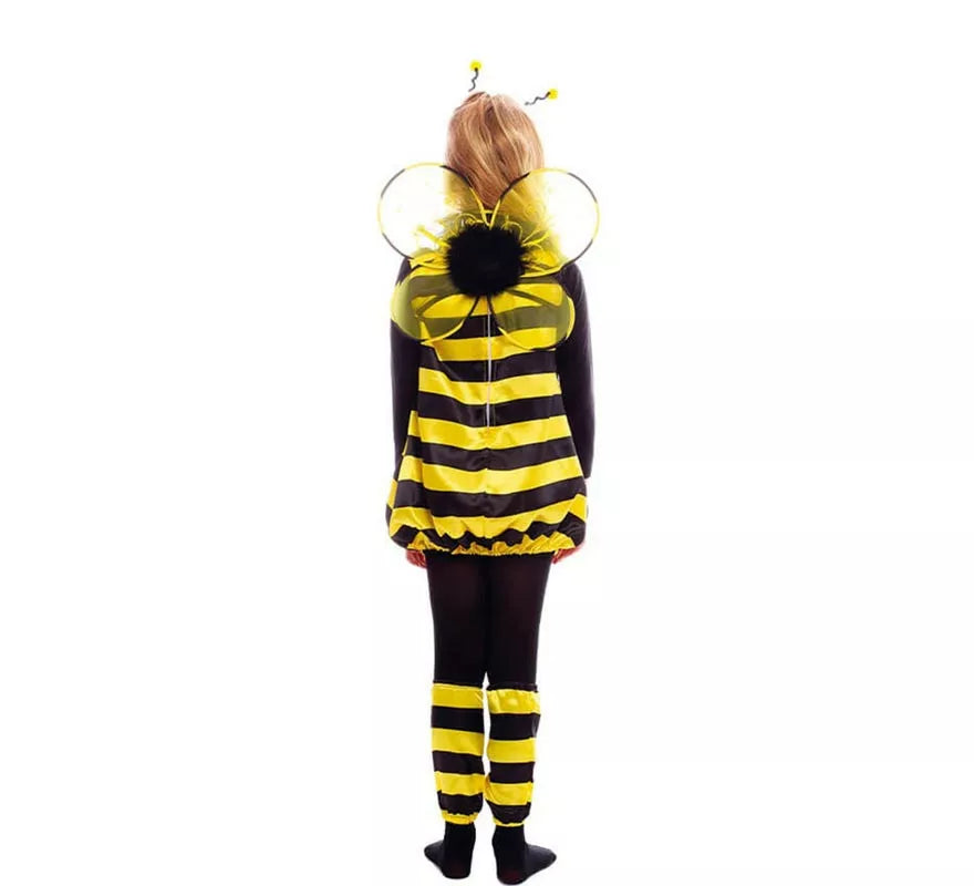 Translation missing: es.Disfraz de Abeja negro y amarillo con alas para niña