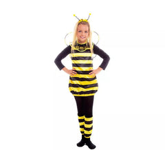 Disfraz de Abeja negro y amarillo con alas para niña