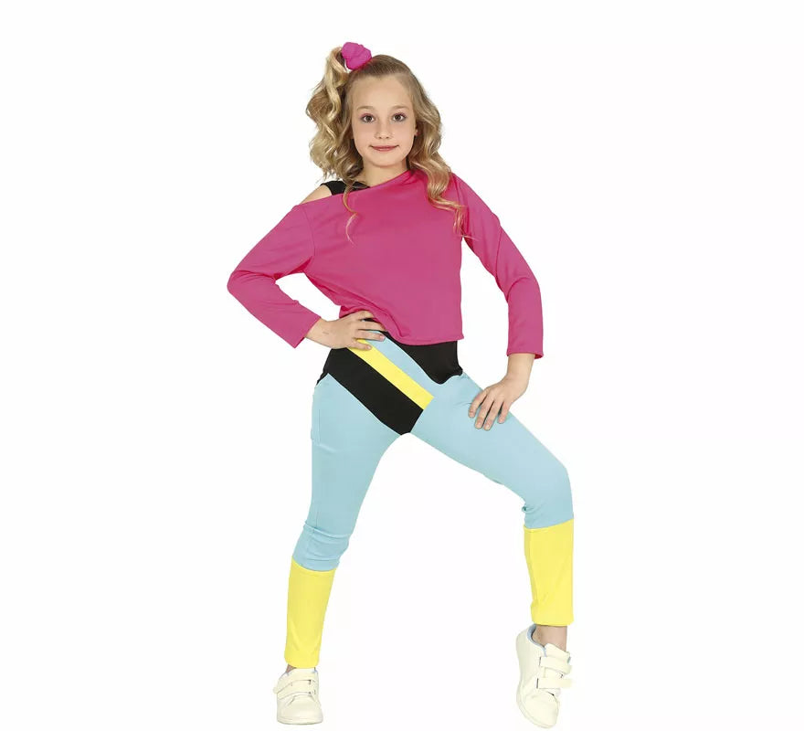 Translation missing: es.Disfraz de Aerobic de los 80' para niña
