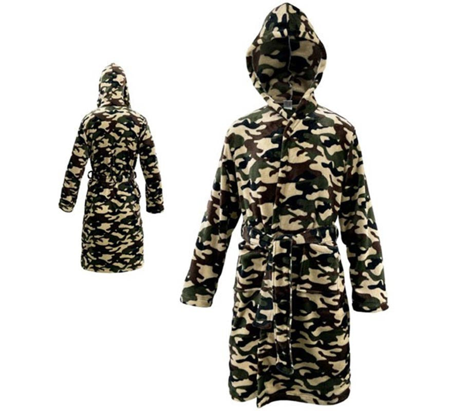 Translation missing: es.Disfraz Albornoz Camuflaje Verde para niños