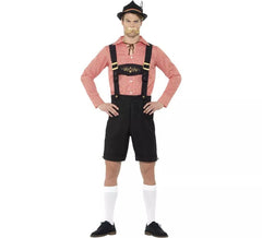Disfraz de Alemán Tradicional Rojo y Marrón para hombre