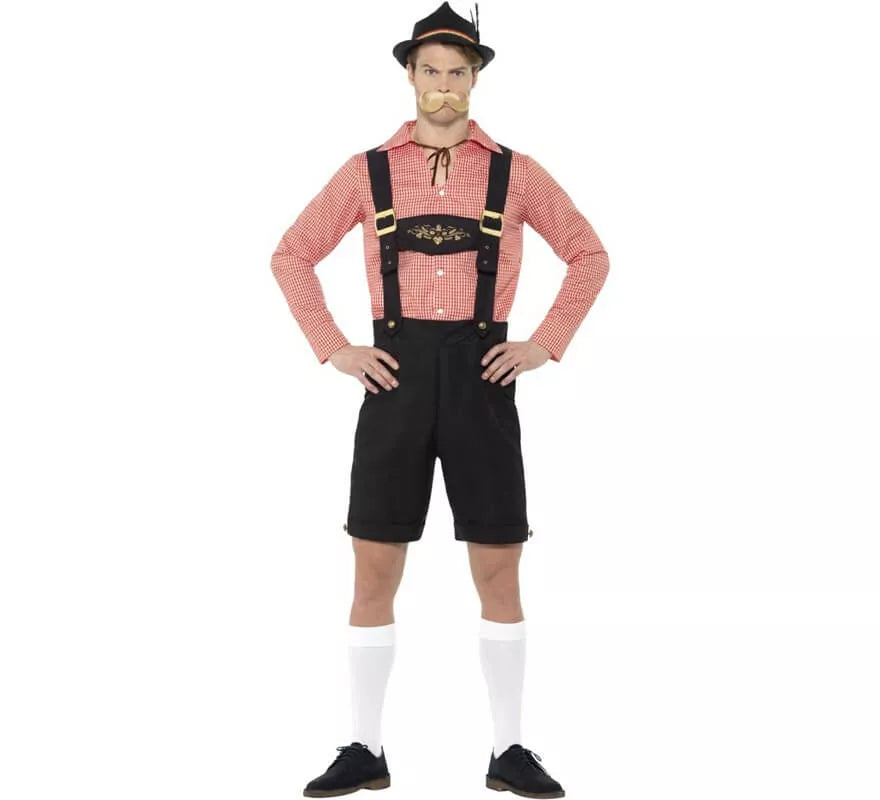Translation missing: es.Disfraz de Alemán Tradicional Rojo y Marrón para hombre