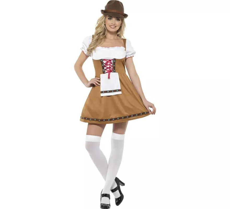 Translation missing: es.Disfraz de Alemana Tradicional Marrón y Blanco para mujer