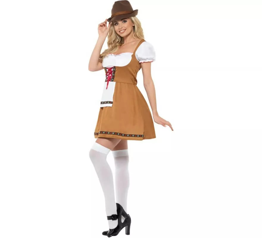 Translation missing: es.Disfraz de Alemana Tradicional Marrón y Blanco para mujer