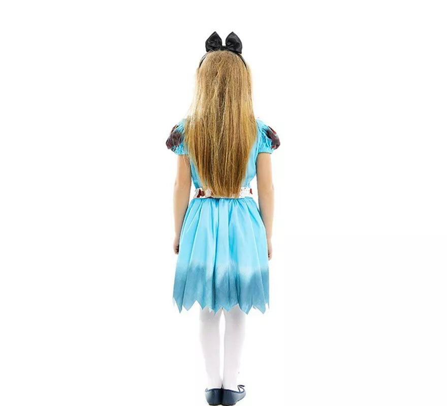 Translation missing: es.Disfraz de Alicia Zombie vestido azul clásico para niña y adolescente