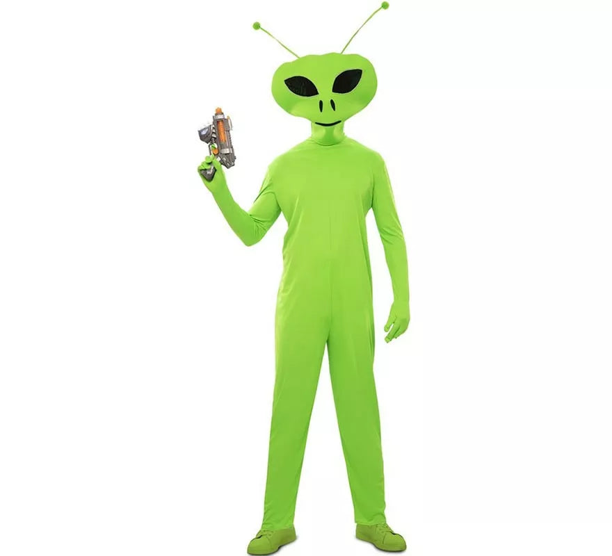 Translation missing: es.Disfraz de Alien clásico verde con máscara para hombre