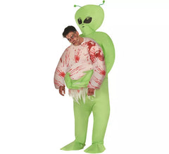Disfraz de Alien verde hinchable o inflable para hombre