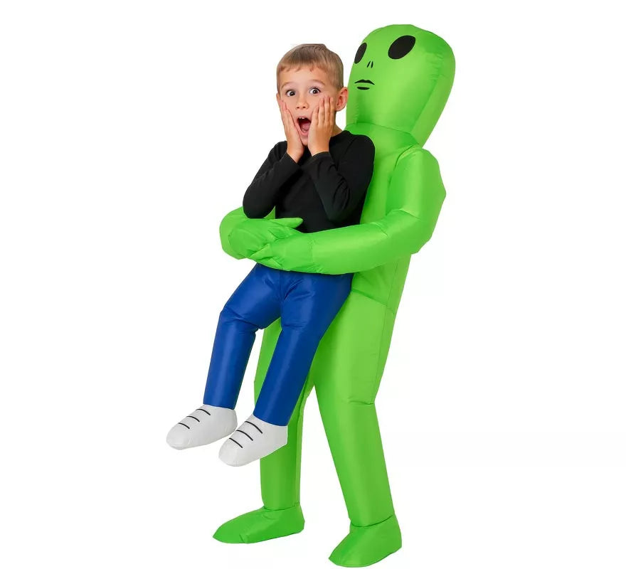 Disfraz de Alíen verde Hinchable para niño