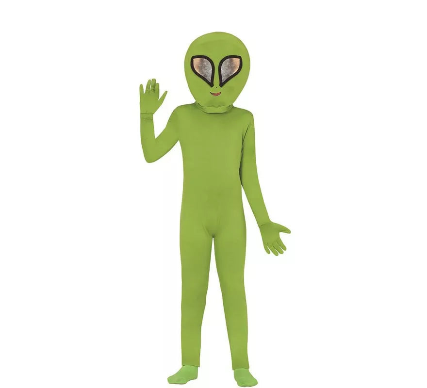 Translation missing: es.Disfraz de Alien verde para niños