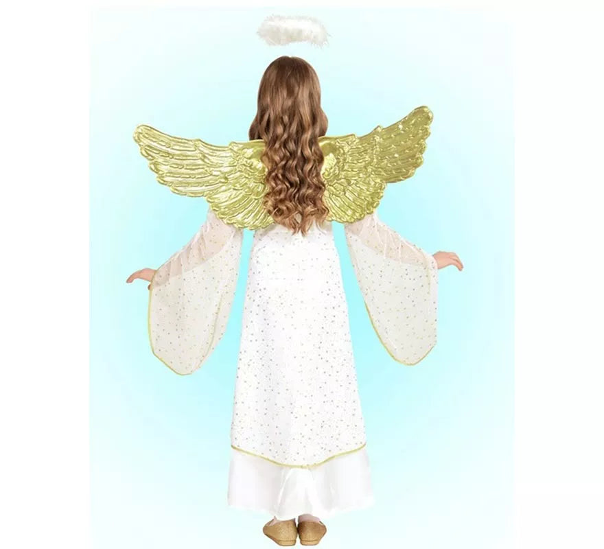 Translation missing: es.Disfraz de Ángel blanco y dorado para niña