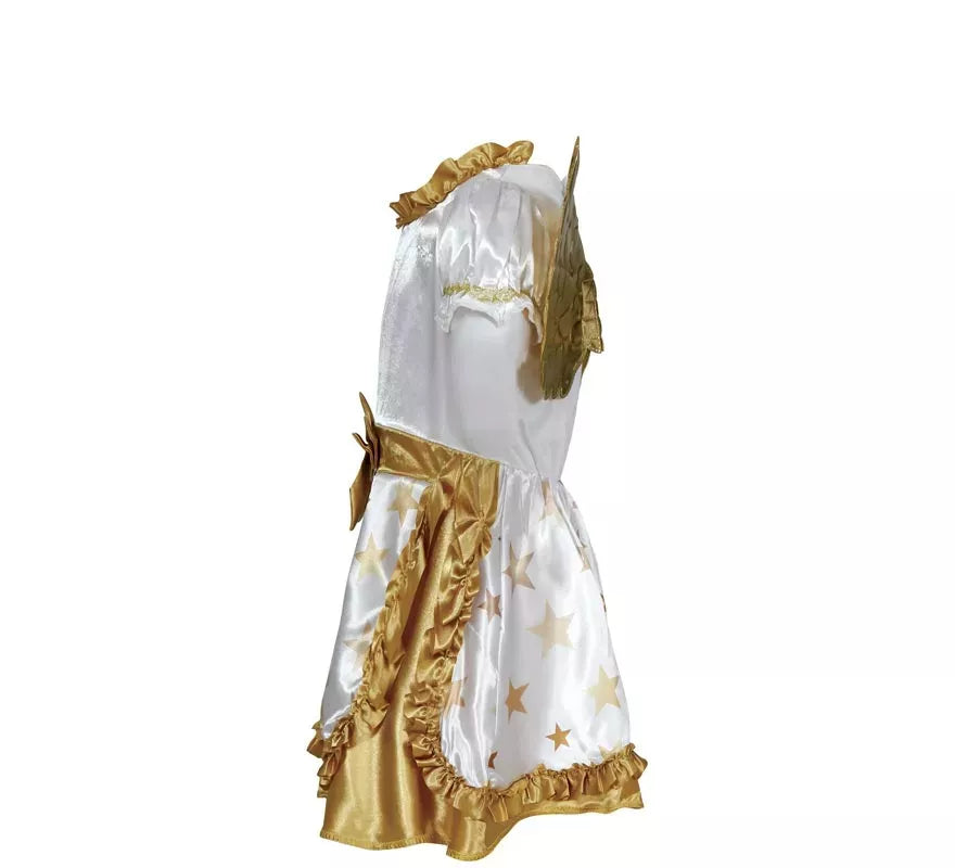 Translation missing: es.Disfraz de Ángel dorado en vestido blanco para bebé