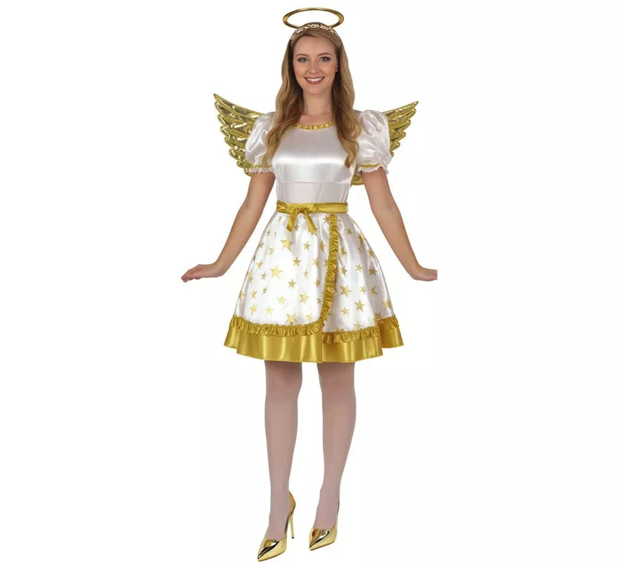 Disfraz de Ángel dorado para mujer