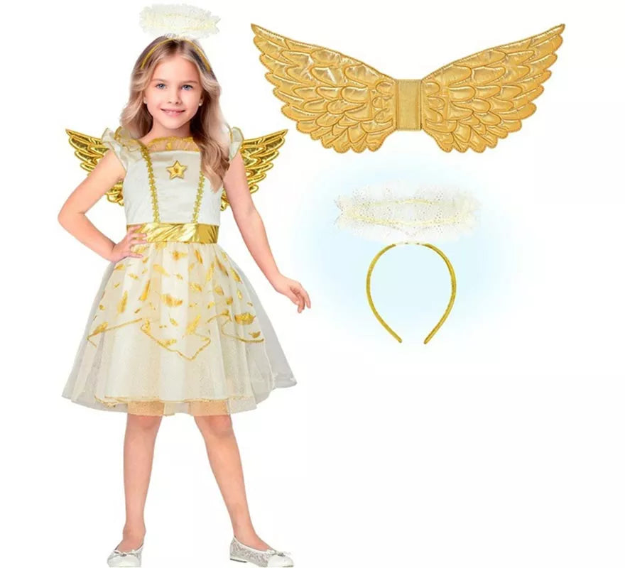 Translation missing: es.Disfraz de Ángel dorado para niña