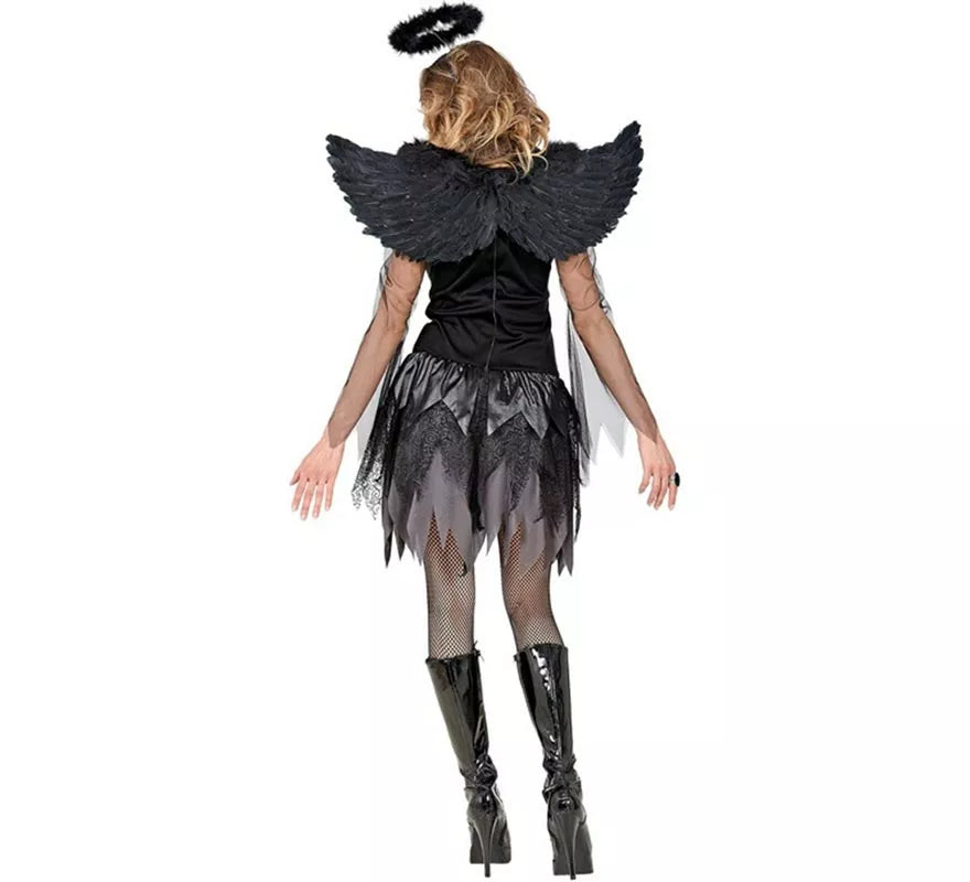 Translation missing: es.Disfraz de Ángel negro con Alas para mujer
