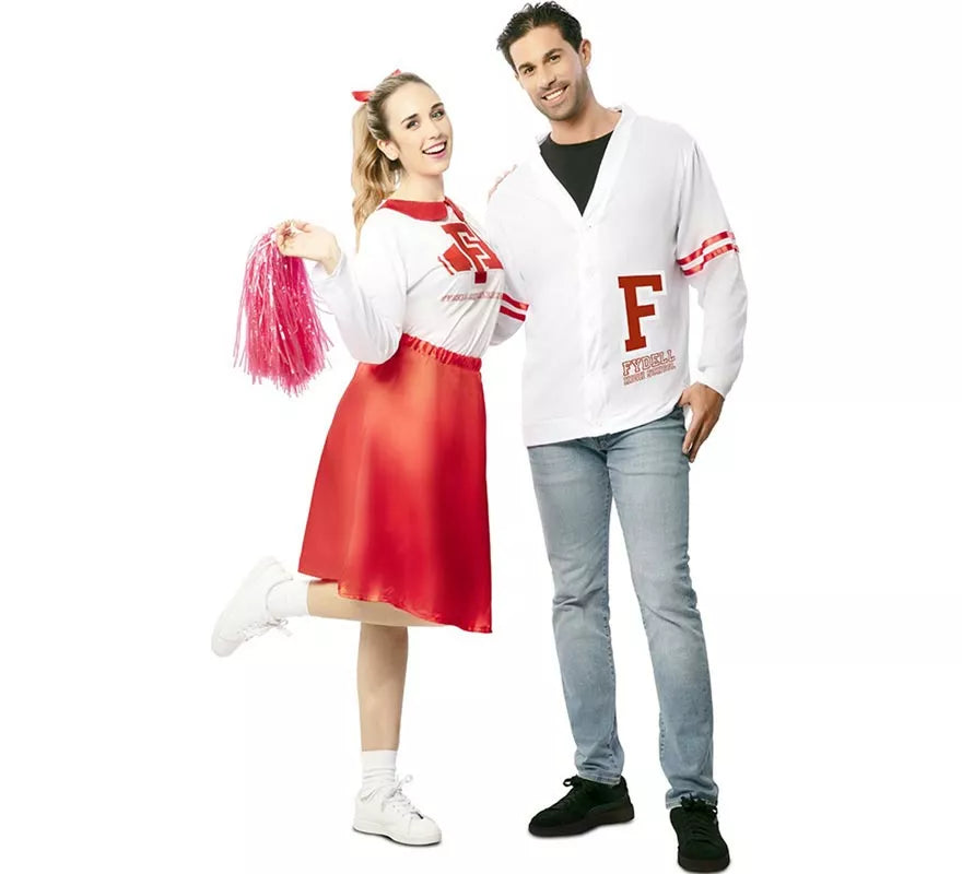 Translation missing: es.Disfraz de Animadora años 50 rojo y blanco para mujer