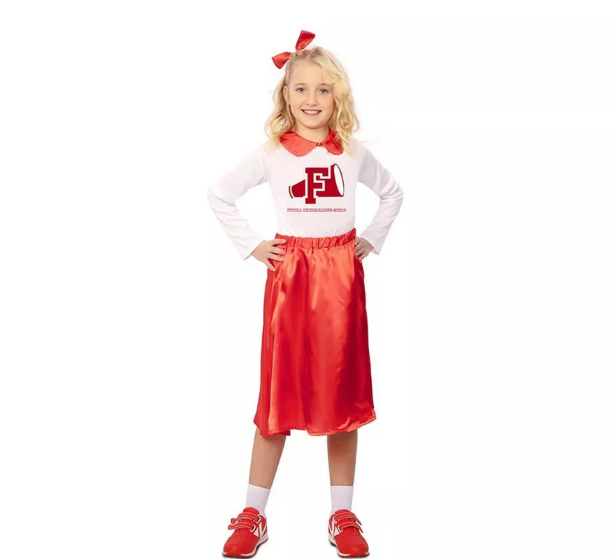 Translation missing: es.Disfraz de Animadora años 50 rojo y blanco para niña