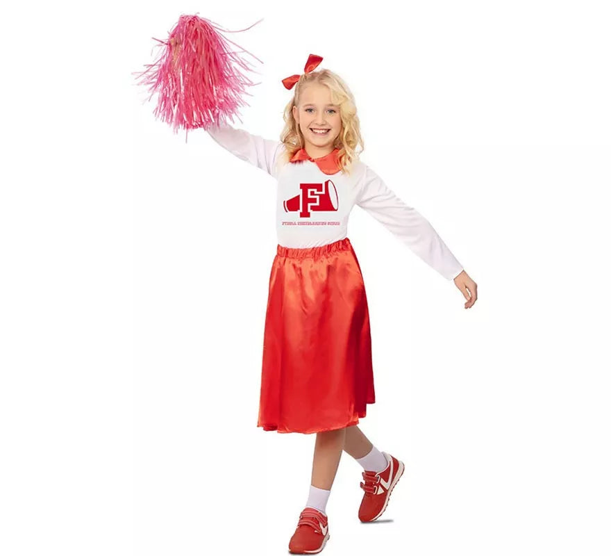 Translation missing: es.Disfraz de Animadora años 50 rojo y blanco para niña