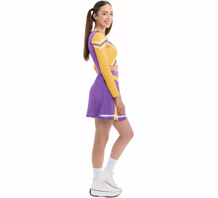 Translation missing: es.Disfraz de Animadora Cheerleader morado para mujer