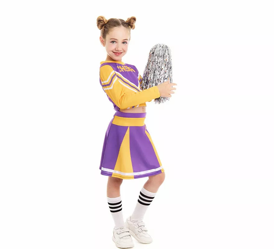 Translation missing: es.Disfraz de Animadora Cheerleader morado para niña