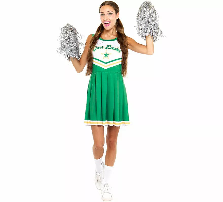 Translation missing: es.Disfraz de Animadora Cheerleader verde para mujer