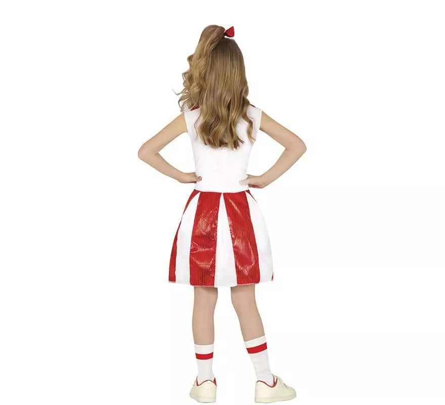 Translation missing: es.Disfraz de Animadora con lentejuelas rojas para niña