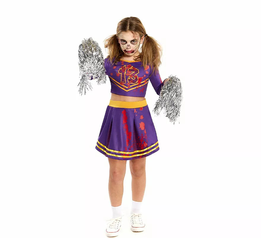 Translation missing: es.Disfraz de Animadora Zombie Ensangrentada para niña