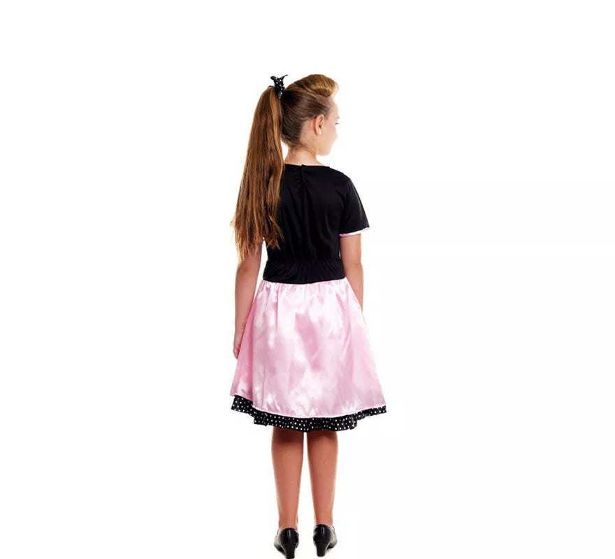 Translation missing: es.Disfraz de Años 50 Baby Rosa y Negro para niña
