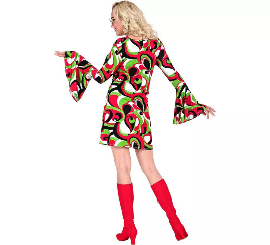 Translation missing: es.Disfraz de Años 70 Groovy Style Vestido Corto para mujer