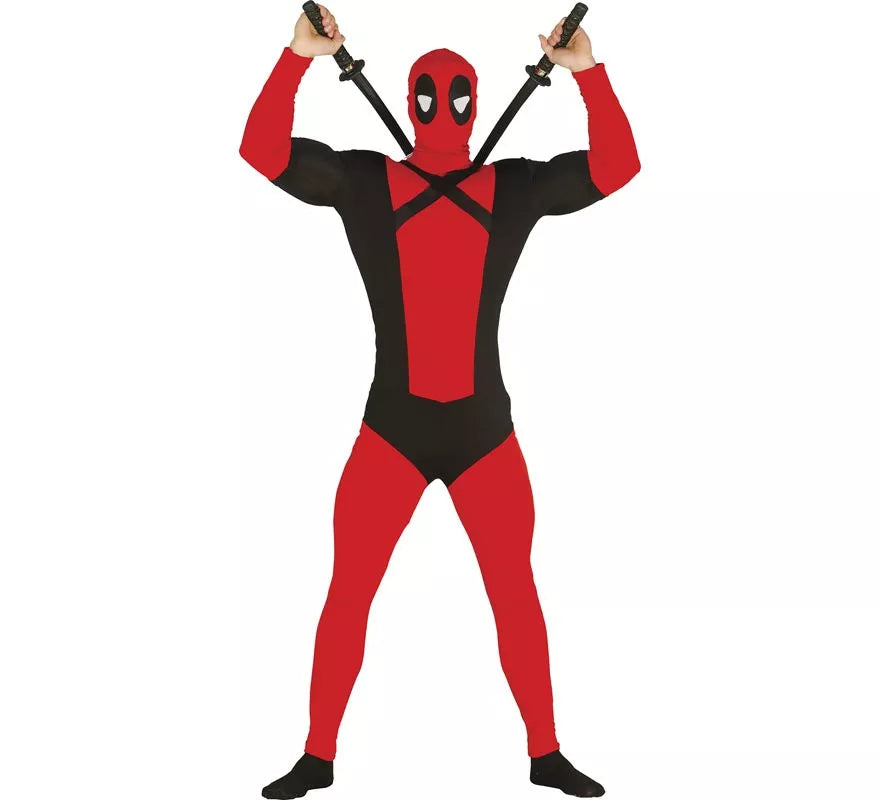 Disfraz de Antihéroe rojo y negro para hombre