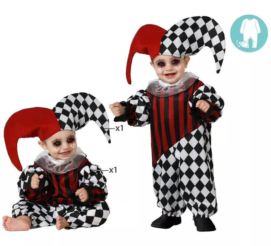 Translation missing: es.Disfraz de Arlequin Siniestro para niño y bebé