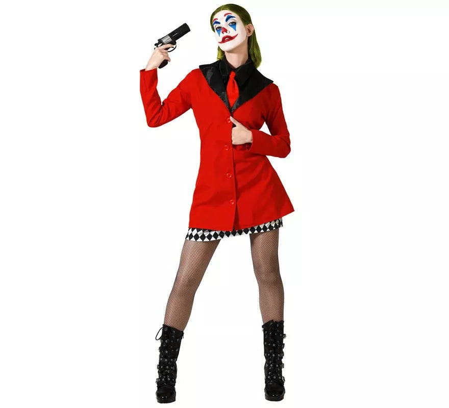 Translation missing: es.Disfraz de Arlequina Elegante Rojo para mujer